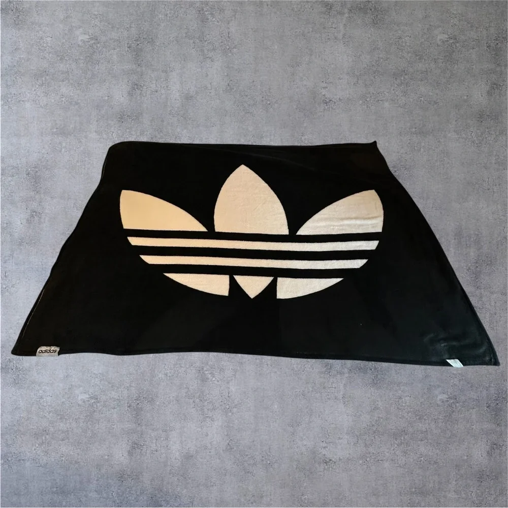 Adidas Throw Blanket‎ Unisex OS Black Excellent Trefoil Logo Fleece 48x62
